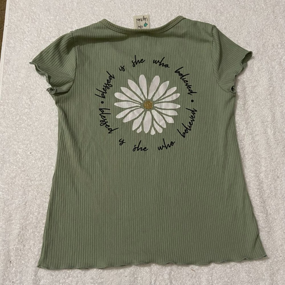 Blessed Green Flower Tee